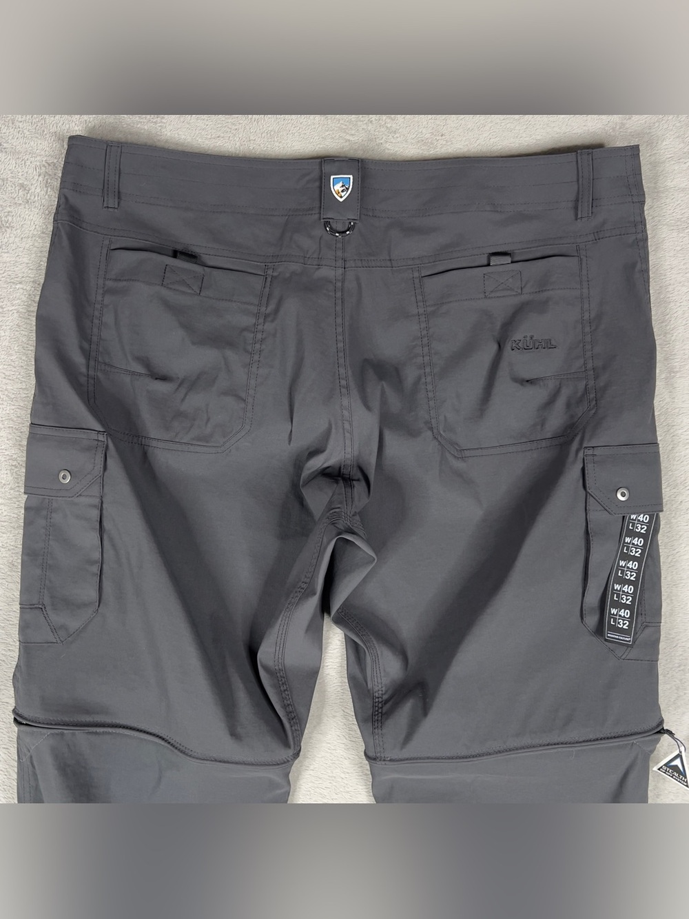 Kuhl Renegade Convertible Cargo Pants Men's 40x32 Koal Gray Outdoor Hiking NWT - Picture 9 of 13